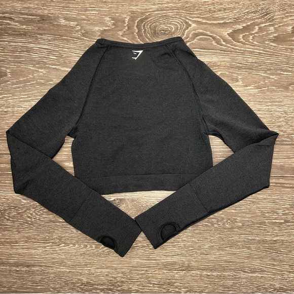 Gymshark Women's Vital Seamless 2.0 Crop Top, Black Marl, Women’s Size small - Picture 5 of 5